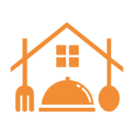 Signet des Paderborner Küchenstudios: Haus mit Besteck
